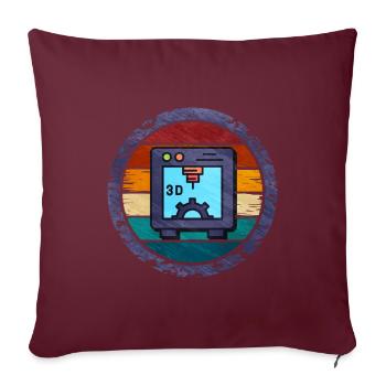 Impression 3D - Housse de coussin décorative 45 x 45 cm - bordeaux - Devant