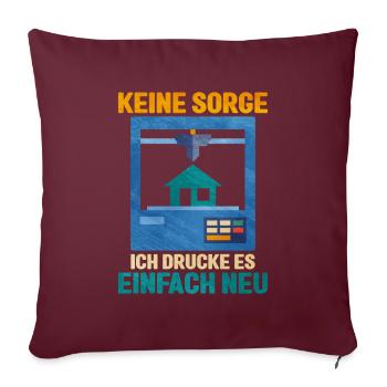 Impression 3D - Housse de coussin décorative 45 x 45 cm - bordeaux - Devant