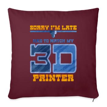 Impression 3D - Housse de coussin décorative 45 x 45 cm - bordeaux - Devant