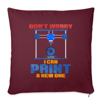 Impression 3D - Housse de coussin décorative 45 x 45 cm - bordeaux - Devant