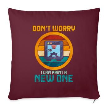 Impression 3D - Housse de coussin décorative 45 x 45 cm - bordeaux - Devant