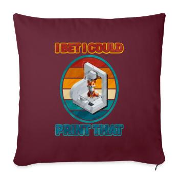 Impression 3D - Housse de coussin décorative 45 x 45 cm - bordeaux - Devant