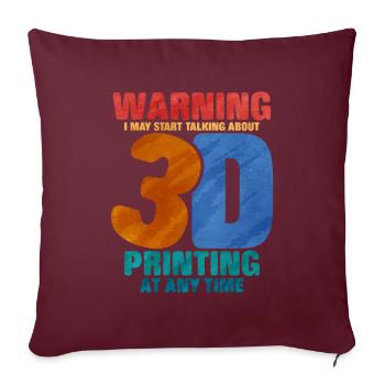 Impression 3D - Housse de coussin décorative 45 x 45 cm - bordeaux - Devant