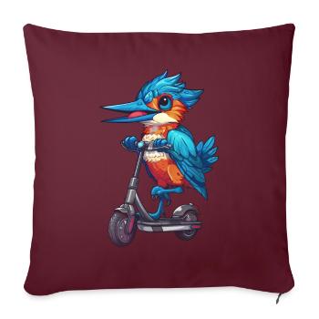 Trottinette Kingfisher - Housse de coussin décorative 45 x 45 cm - bordeaux - Devant