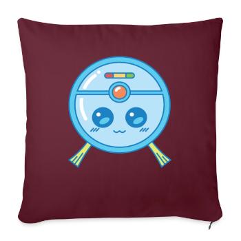 Süßer Saugroboter Staubsauger Kawaii - Sofakissenbezug 45 x 45 cm - Burgunderrot - Vorne