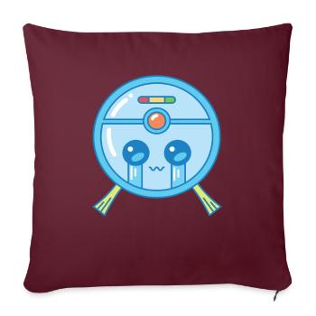 Trauriger Saugroboter Staubsauger Kawaii - Sofakissenbezug 45 x 45 cm - Burgunderrot - Vorne