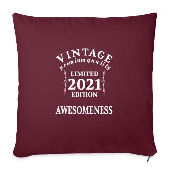 Anniversaire Millésime 2021 Limité - Housse de coussin décorative 45 x 45 cm - bordeaux - Devant
