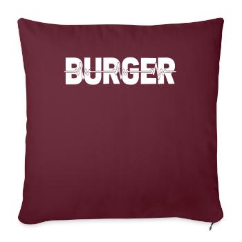 Burger Hamburger Ekg Heartbeat - Housse de coussin décorative 45 x 45 cm - bordeaux - Devant