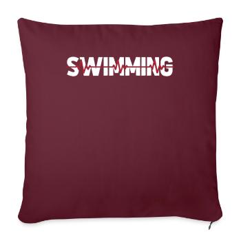 Nageur nageur ECG Heartbeat - Housse de coussin décorative 45 x 45 cm - bordeaux - Devant