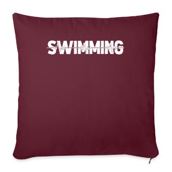 Nageur nageur ECG Heartbeat - Housse de coussin décorative 45 x 45 cm - bordeaux - Devant