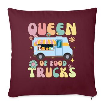 Reine des Food Trucks Groovy Foodie - Housse de coussin décorative 45 x 45 cm - bordeaux - Devant