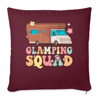 Glamping Squad Élégant Effronté Groovy Rv Glamping Gl - Housse de coussin décorative 45 x 45 cm - bordeaux - Devant