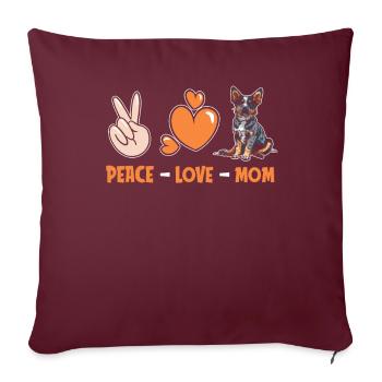 Australien Bovins Chien Paix Amour Chien Maman - Housse de coussin décorative 45 x 45 cm - bordeaux - Devant