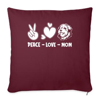 Vieux berger anglais Bobtail - Housse de coussin décorative 45 x 45 cm - bordeaux - Devant