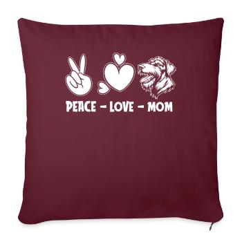 Irish Wolfhound Peace Love Dog Maman - Housse de coussin décorative 45 x 45 cm - bordeaux - Devant