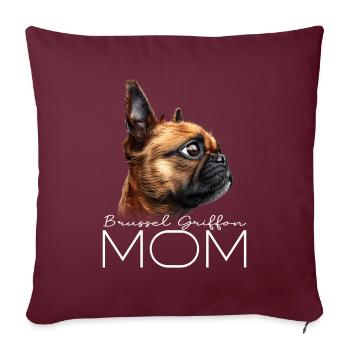 Brussel Griffon Mama - Sofakissenbezug 45 x 45 cm - Burgunderrot - Vorne