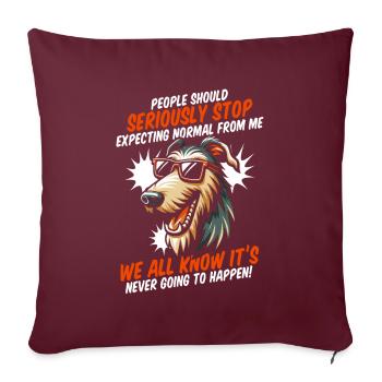 Lévrier irlandais - Housse de coussin décorative 45 x 45 cm - bordeaux - Devant