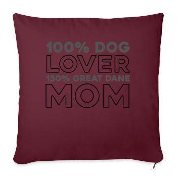 Dogue allemand - Housse de coussin décorative 45 x 45 cm - bordeaux - Devant