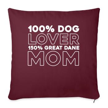 Dogue allemand - Housse de coussin décorative 45 x 45 cm - bordeaux - Devant