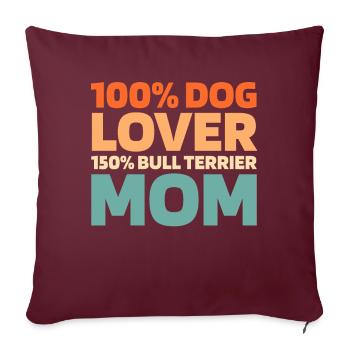 Bull Terrier - Sofakissenbezug 45 x 45 cm - Burgunderrot - Vorne