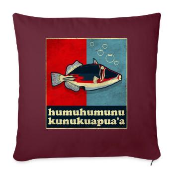 Humuhumunukunukuapua’a Pousseur de récif hawaïen - Housse de coussin décorative 45 x 45 cm - bordeaux - Devant