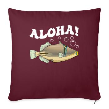 Humuhumunukunukuapua’a Pousseur de récif hawaïen - Housse de coussin décorative 45 x 45 cm - bordeaux - Devant