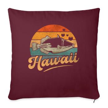 Humuhumunukunukuapua’a Pousseur de récif hawaïen - Housse de coussin décorative 45 x 45 cm - bordeaux - Devant
