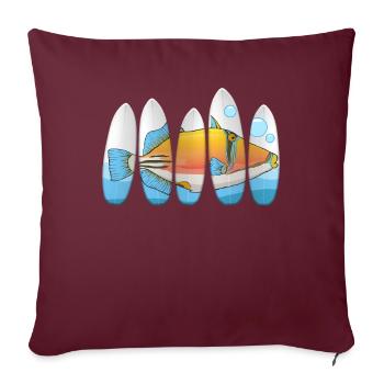Humuhumunukunukuapua’a pousseur de récif hawaïen - Housse de coussin décorative 45 x 45 cm - bordeaux - Devant