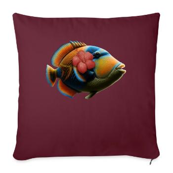 Baliste de récif hawaïen Humuhumunukunukuapua’a - Housse de coussin décorative 45 x 45 cm - bordeaux - Devant