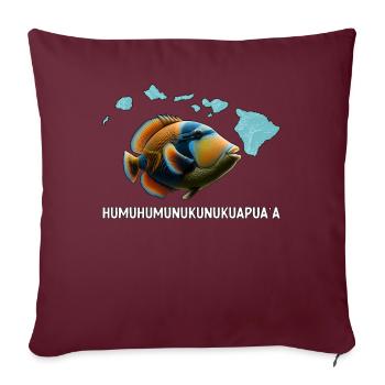 Humuhumunukunukuapua’a Pousseur de récif hawaïen - Housse de coussin décorative 45 x 45 cm - bordeaux - Devant
