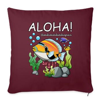 Humuhumunukunukuapua’a pousseur de récif hawaïen - Housse de coussin décorative 45 x 45 cm - bordeaux - Devant