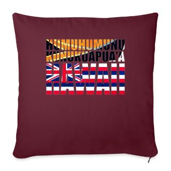 Humuhumunukunukuapua’a pousseur de récif hawaïen - Housse de coussin décorative 45 x 45 cm - bordeaux - Devant
