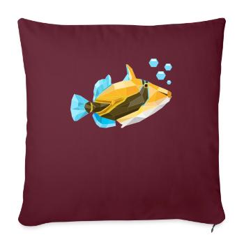 Humuhumunukunukuapua’a Pousseur de récif hawaïen - Housse de coussin décorative 45 x 45 cm - bordeaux - Devant
