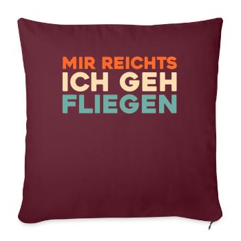 Flugbegleiter Stewardess - Sofakissenbezug 45 x 45 cm - Burgunderrot - Vorne