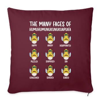 Humuhumunukunukuapua’a Pousseur de récif hawaïen - Housse de coussin décorative 45 x 45 cm - bordeaux - Devant