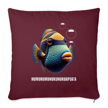 Humuhumunukunukuapua’a pousseur de récif hawaïen - Housse de coussin décorative 45 x 45 cm - bordeaux - Devant