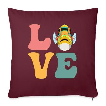 Humuhumunukunukuapua’a Pousseur de récif hawaïen - Housse de coussin décorative 45 x 45 cm - bordeaux - Devant