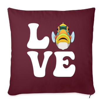 Humuhumunukunukuapua’a Pousseur de récif hawaïen - Housse de coussin décorative 45 x 45 cm - bordeaux - Devant