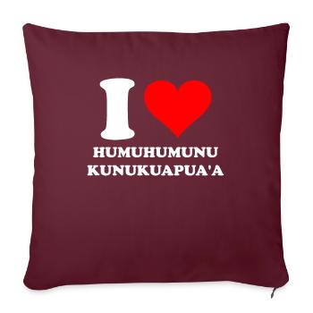 Humuhumunukunukuapua’a Pousseur de récif hawaïen - Housse de coussin décorative 45 x 45 cm - bordeaux - Devant