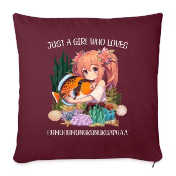 Humuhumunukunukuapua’a Pousseur de récif hawaïen - Housse de coussin décorative 45 x 45 cm - bordeaux - Devant
