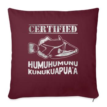 Humuhumunukunukuapua’a Pousseur de récif hawaïen - Housse de coussin décorative 45 x 45 cm - bordeaux - Devant