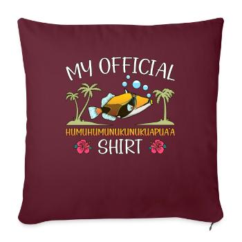 Humuhumunukunukuapua’a Pousseur de récif hawaïen - Housse de coussin décorative 45 x 45 cm - bordeaux - Devant