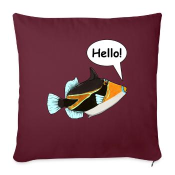 Humuhumunukunukuapua’a Pousseur de récif hawaïen - Housse de coussin décorative 45 x 45 cm - bordeaux - Devant