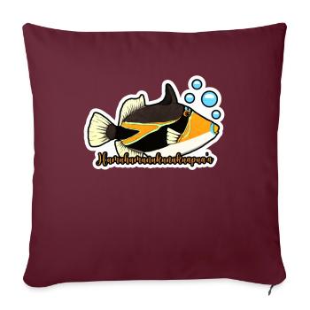 Humuhumunukunukuapua’a Pousseur de récif hawaïen - Housse de coussin décorative 45 x 45 cm - bordeaux - Devant