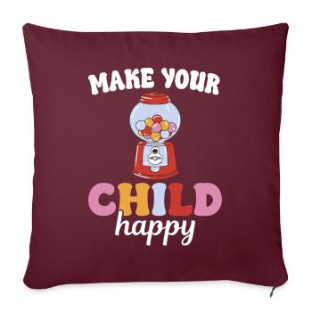 Bubblegum Nostalgia Kids Candy Candy - Housse de coussin décorative 45 x 45 cm - bordeaux - Devant
