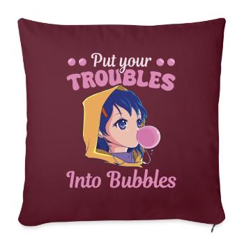 Candy Bubblegum Women Troubles Into Bubbles - Housse de coussin décorative 45 x 45 cm - bordeaux - Devant