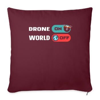 Drone Quadricoptère Drone On World Off - Housse de coussin décorative 45 x 45 cm - bordeaux - Devant
