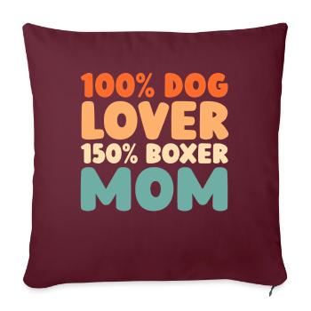 Boxer Hund Deutscher Boxer - Sofakissenbezug 45 x 45 cm - Burgunderrot - Vorne