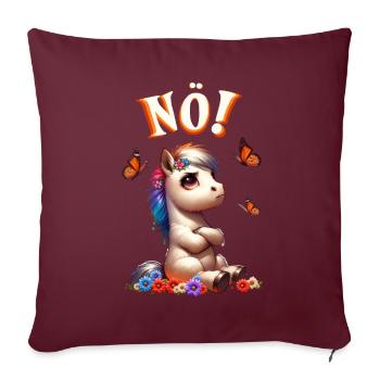 Drôle de cheval qui dit non ! pour les amoureux des chevaux - Housse de coussin décorative 45 x 45 cm - bordeaux - Devant