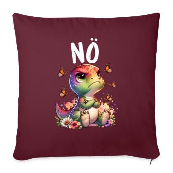 dinosaures Dinos disant non pour les garçons et les filles - Housse de coussin décorative 45 x 45 cm - bordeaux - Devant